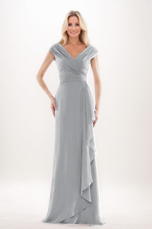 Sheath-Column Maxi Chiffon Mother Of The Bride Dress CM0312