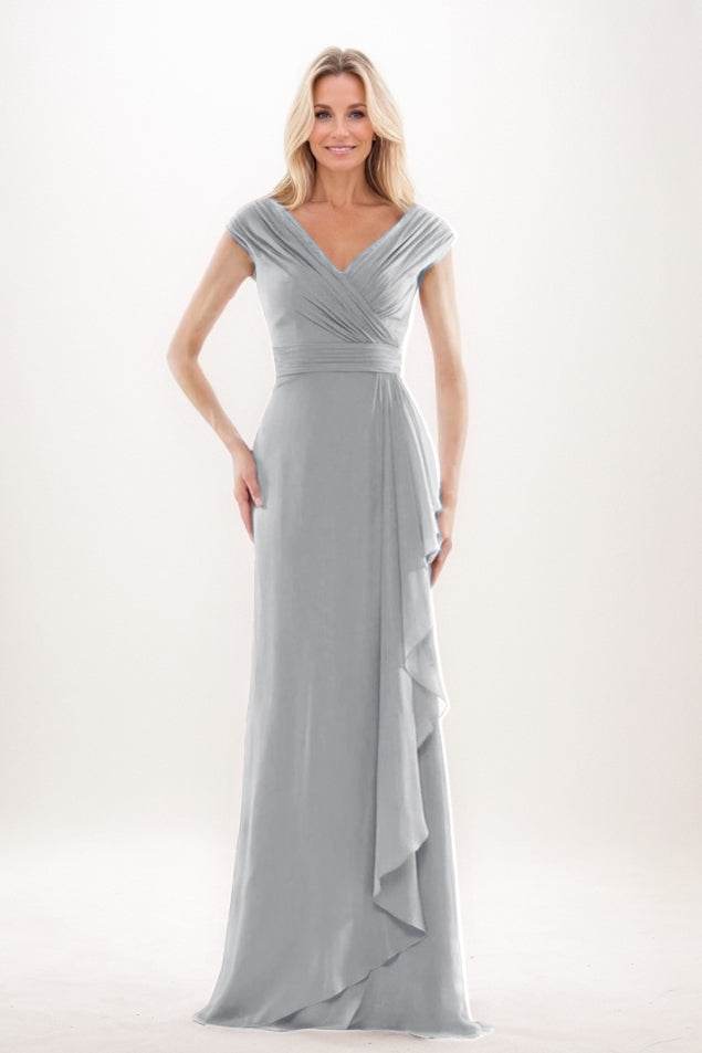 Sheath-Column Maxi Chiffon Mother Of The Bride Dress CM0312 - COCOMELODY