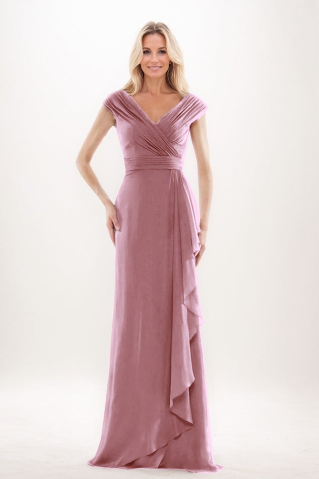 Sheath-Column Maxi Chiffon Mother Of The Bride Dress CM0312