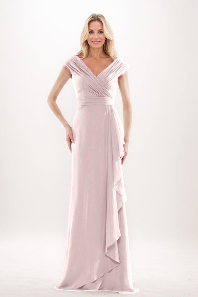 Sheath-Column Maxi Chiffon Mother Of The Bride Dress CM0312