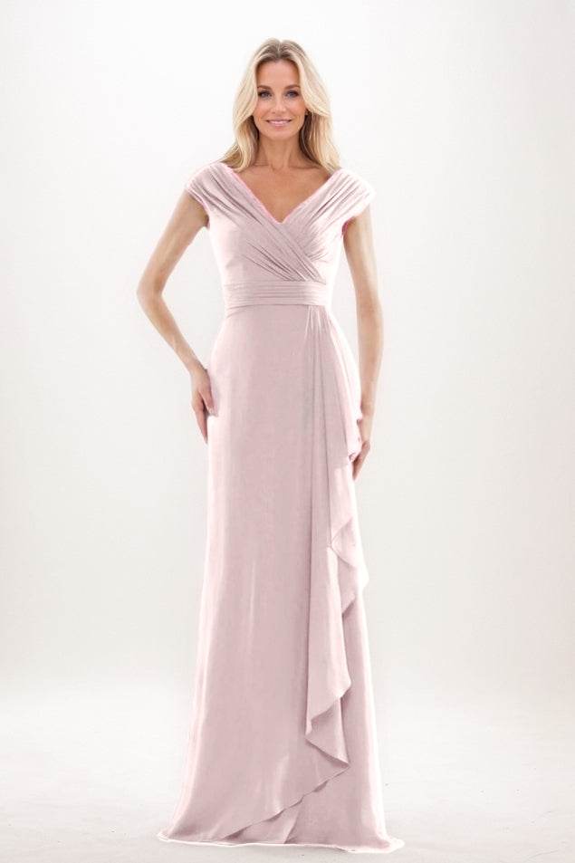 Sheath-Column Maxi Chiffon Mother Of The Bride Dress CM0312 - COCOMELODY