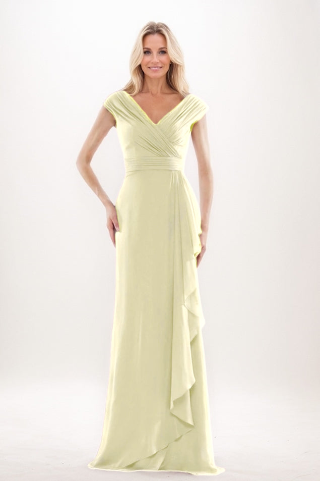 Sheath-Column Maxi Chiffon Mother Of The Bride Dress CM0312
