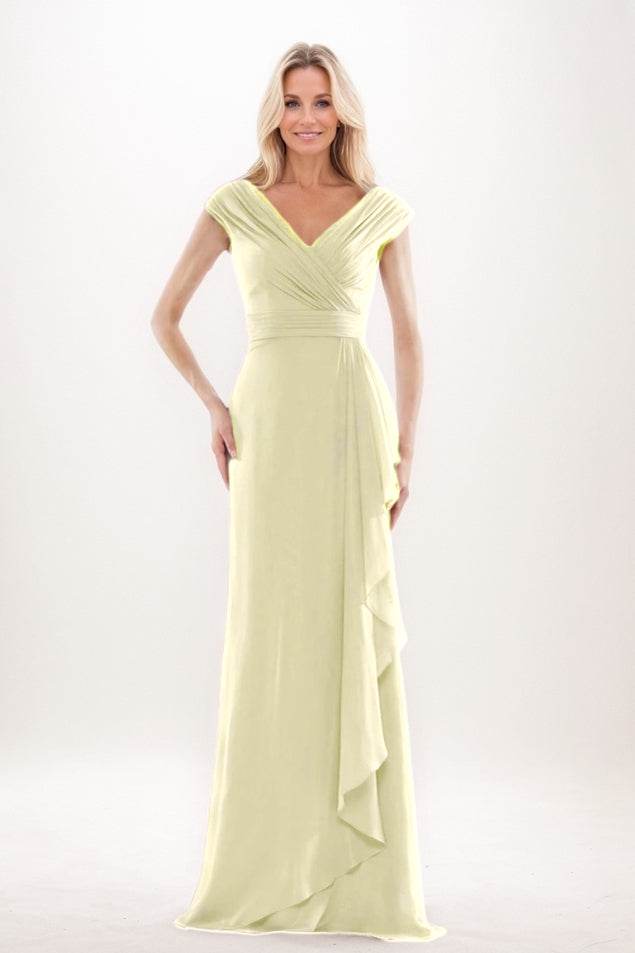 Sheath-Column Maxi Chiffon Mother Of The Bride Dress CM0312 - COCOMELODY