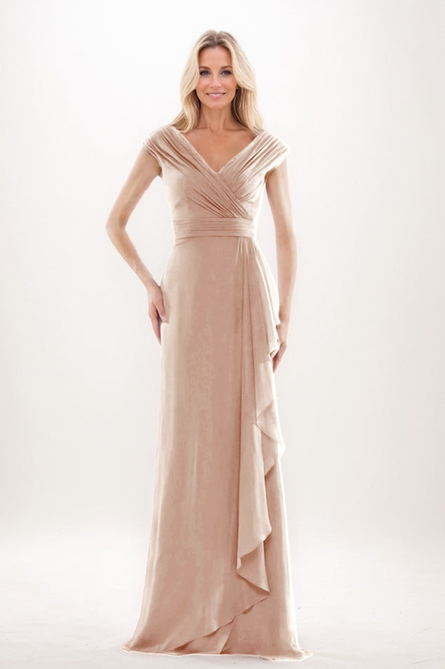 Sheath-Column Maxi Chiffon Mother Of The Bride Dress CM0312