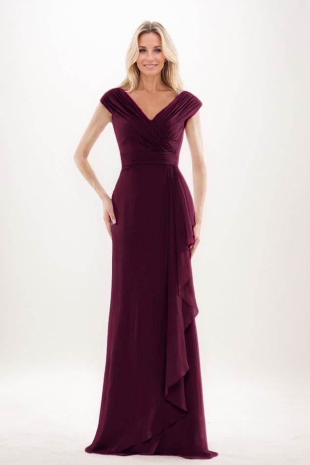 Sheath-Column Maxi Chiffon Mother Of The Bride Dress CM0312 - COCOMELODY