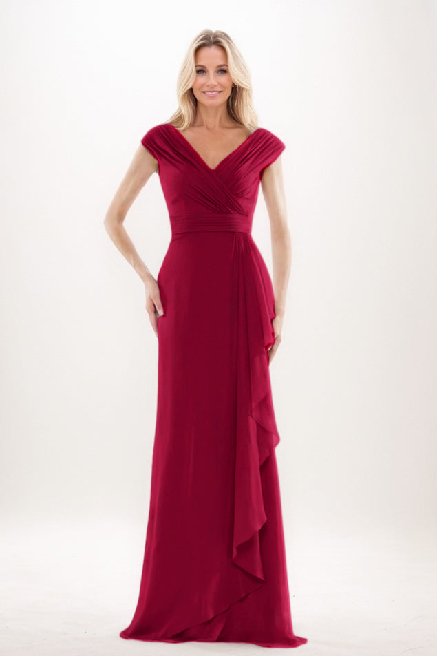 Sheath-Column Maxi Chiffon Mother Of The Bride Dress CM0312
