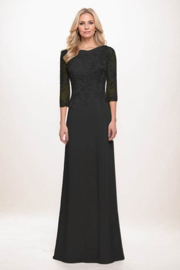 A-Line Maxi Chiffon Mother Of The Bride Dress CM0313 - COCOMELODY