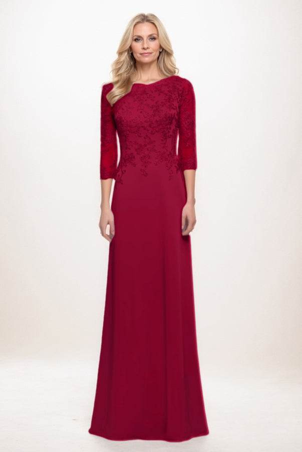 A-Line Maxi Chiffon Mother Of The Bride Dress CM0313 - COCOMELODY