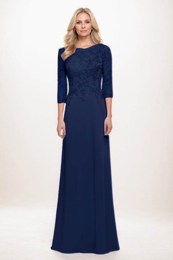 A-Line Maxi Chiffon Mother Of The Bride Dress CM0313 - COCOMELODY