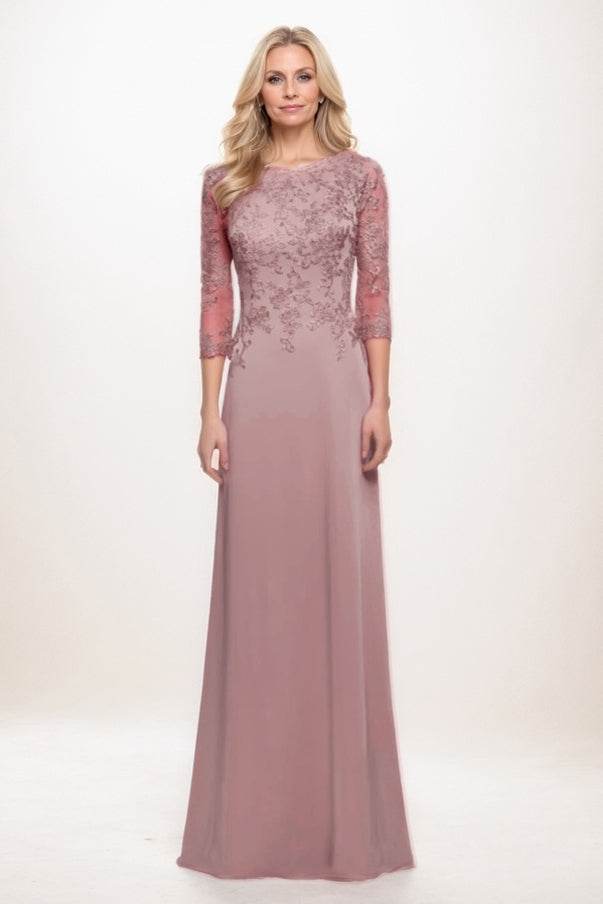 A-Line Maxi Chiffon Mother Of The Bride Dress CM0313 - COCOMELODY