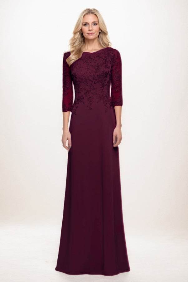 A-Line Maxi Chiffon Mother Of The Bride Dress CM0313 - COCOMELODY