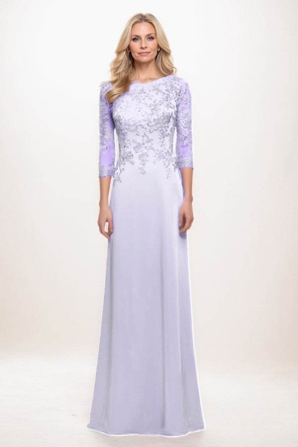 A-Line Maxi Chiffon Mother Of The Bride Dress CM0313 - COCOMELODY