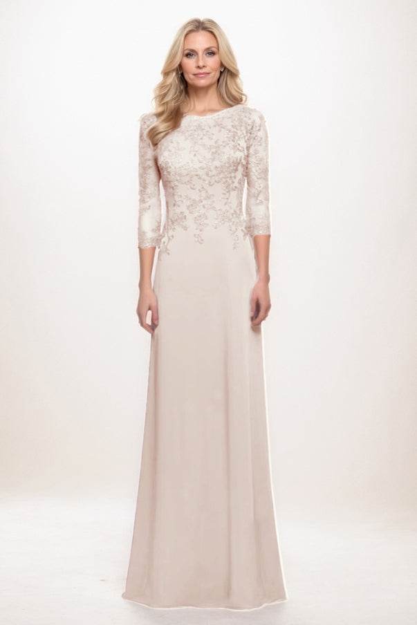 A-Line Maxi Chiffon Mother Of The Bride Dress CM0313 - COCOMELODY