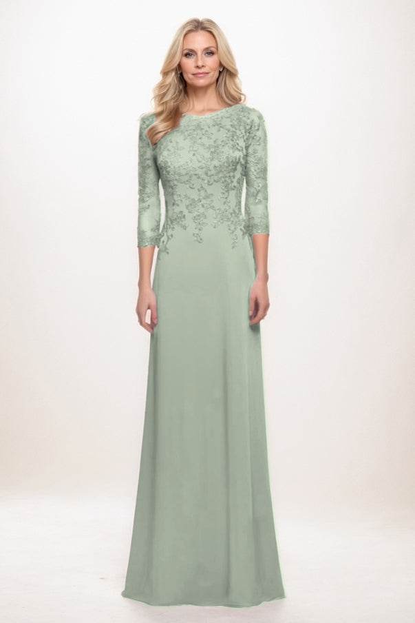 A-Line Maxi Chiffon Mother Of The Bride Dress CM0313 - COCOMELODY