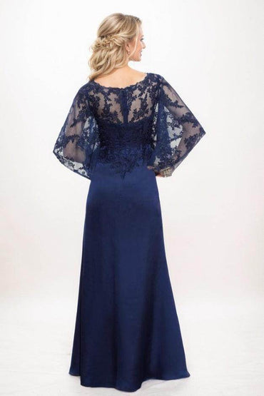 A-Line Maxi Satin Faced Chiffon Mother Of The Bride Dress CM0320 - COCOMELODY