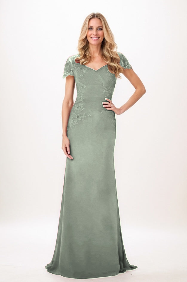 Trumpet-Mermaid Maxi Chiffon Mother Of The Bride Dress CM0321