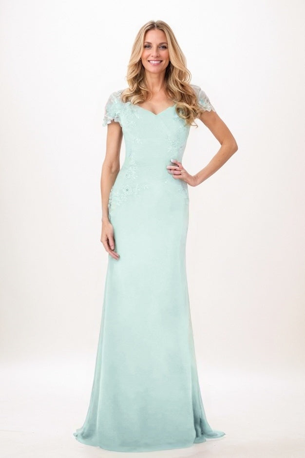 Trumpet-Mermaid Maxi Chiffon Mother Of The Bride Dress CM0321