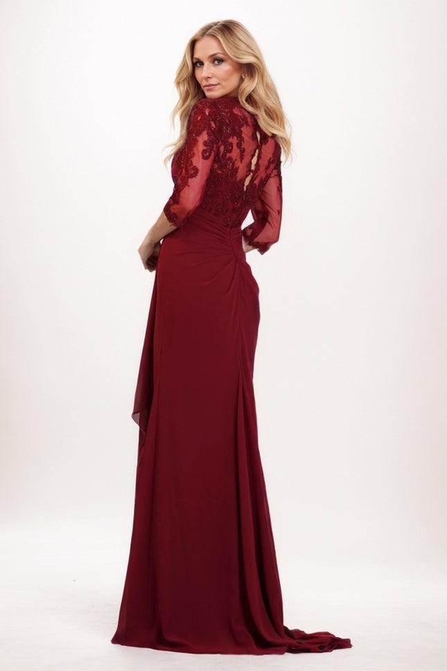 Trumpet-Mermaid Maxi Chiffon Mother Of The Bride Dress CM0324 - COCOMELODY