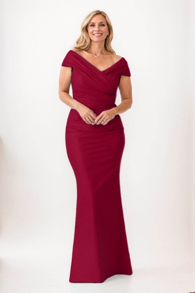 Sheath-Column Maxi Taffeta Mother Of The Bride Dress CM0330