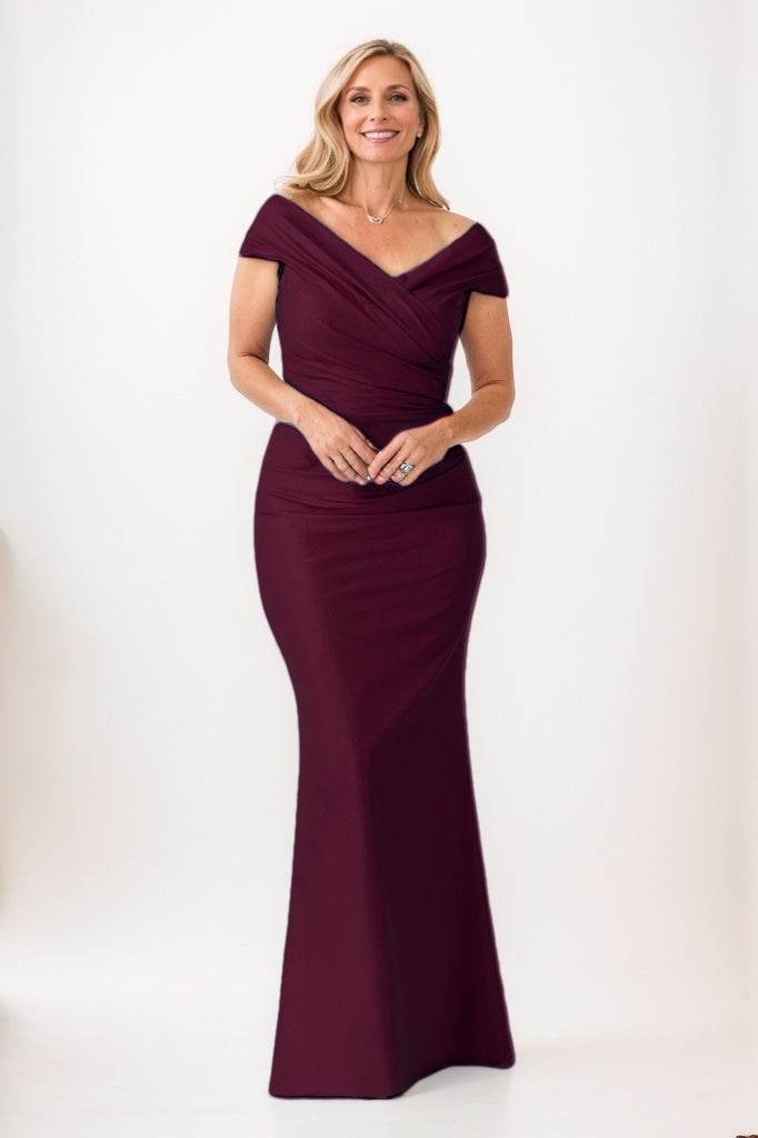 Sheath-Column Maxi Taffeta Mother Of The Bride Dress CM0330