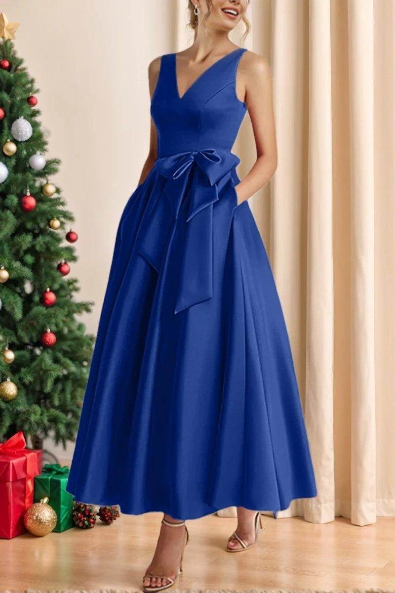 V Neck Sleeveless Ankle-Length Mother Of The Bride Dresses CM0331 - COCOMELODY
