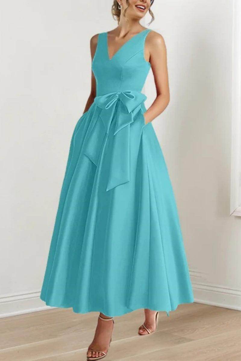 V Neck Sleeveless Ankle-Length Mother Of The Bride Dresses CM0331 - COCOMELODY