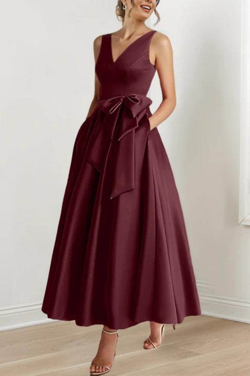 V Neck Sleeveless Ankle-Length Mother Of The Bride Dresses CM0331 - COCOMELODY