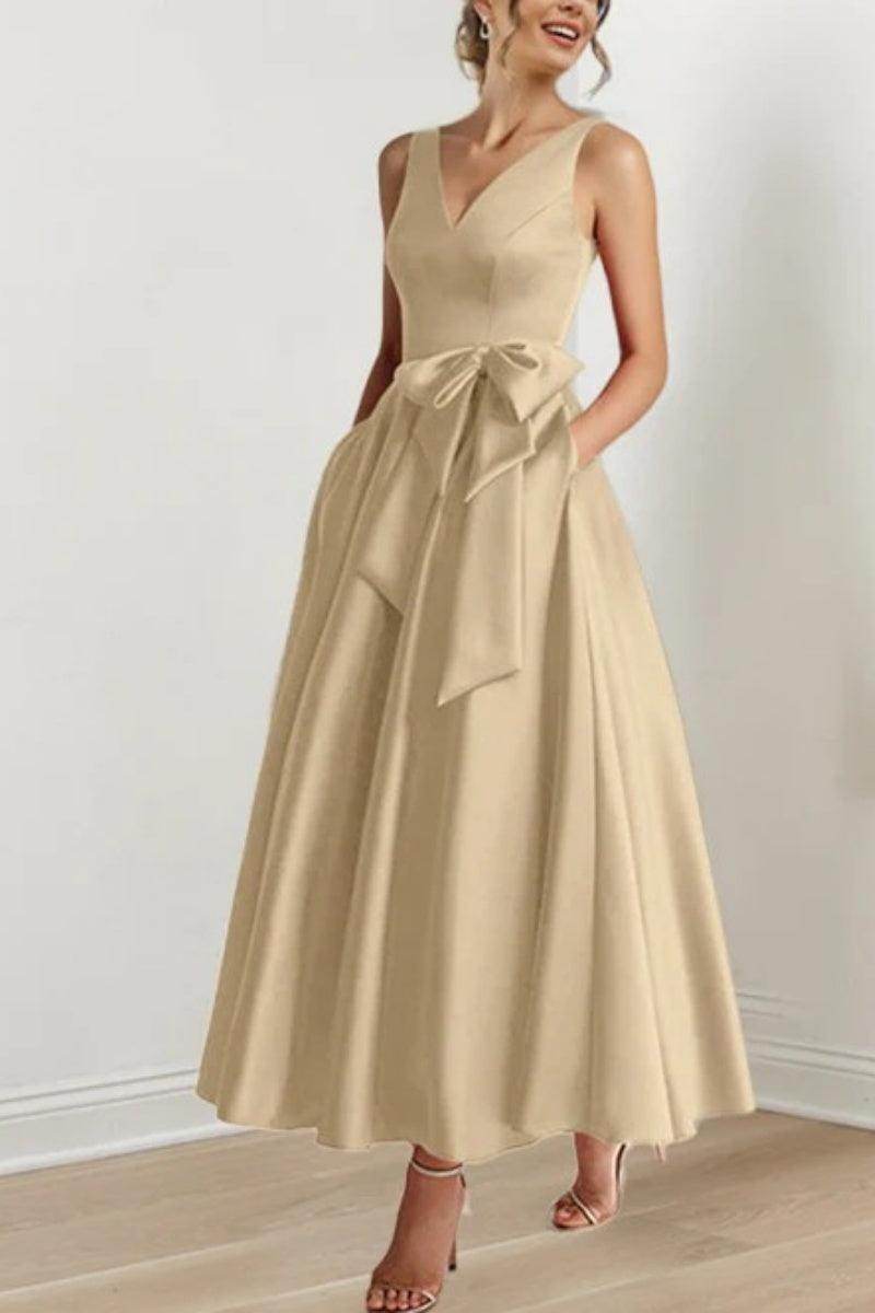 V Neck Sleeveless Ankle-Length Mother Of The Bride Dresses CM0331 - COCOMELODY