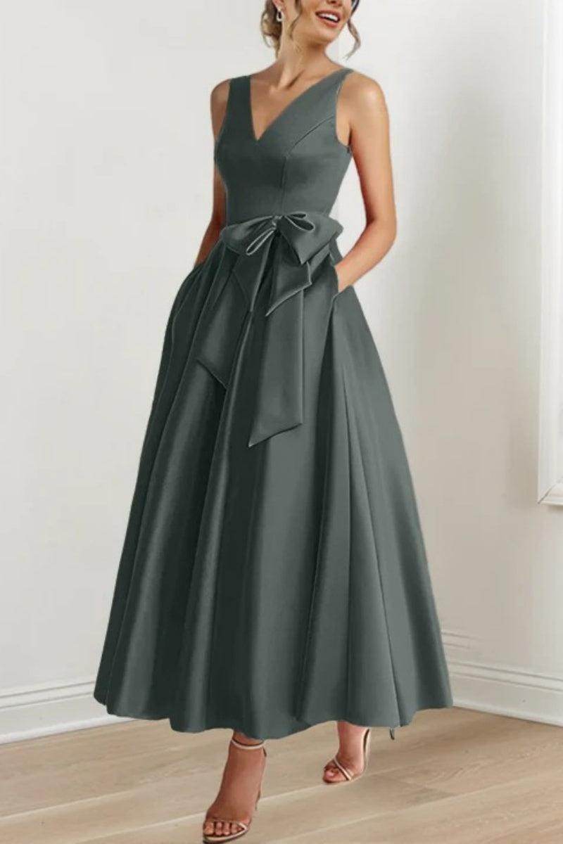 V Neck Sleeveless Ankle-Length Mother Of The Bride Dresses CM0331 - COCOMELODY