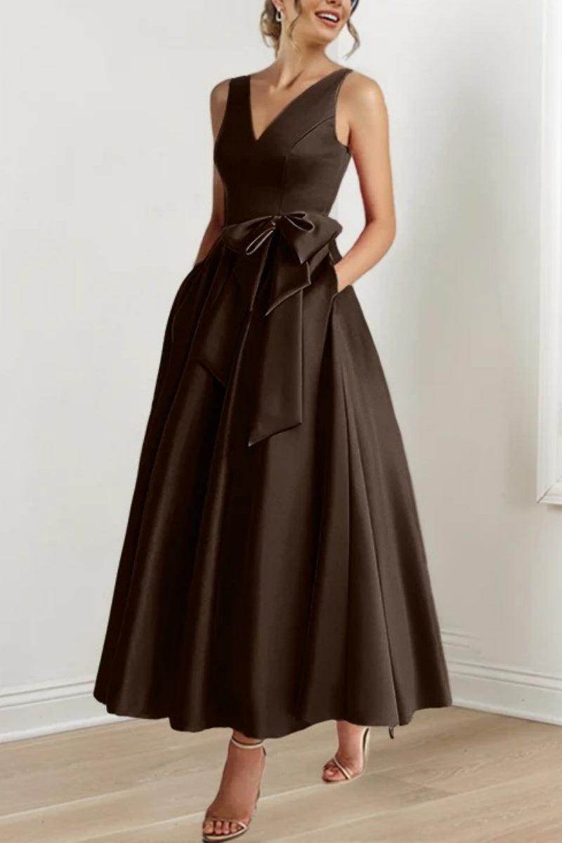 V Neck Sleeveless Ankle-Length Mother Of The Bride Dresses CM0331 - COCOMELODY