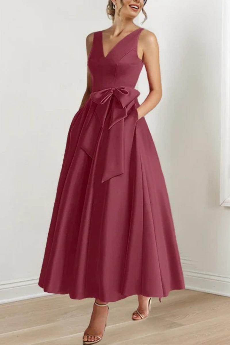 V Neck Sleeveless Ankle-Length Mother Of The Bride Dresses CM0331 - COCOMELODY