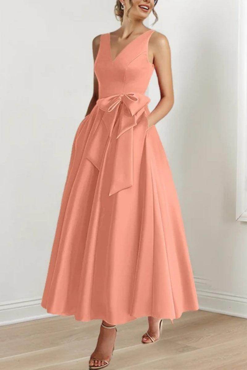 V Neck Sleeveless Ankle-Length Mother Of The Bride Dresses CM0331 - COCOMELODY