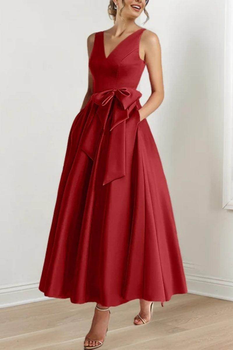 V Neck Sleeveless Ankle-Length Mother Of The Bride Dresses CM0331 - COCOMELODY