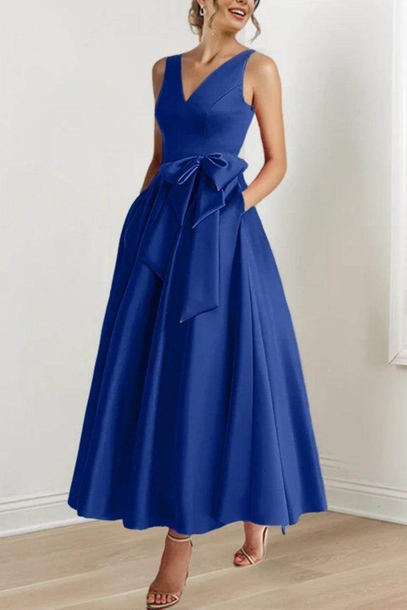 V Neck Sleeveless Ankle-Length Mother Of The Bride Dresses CM0331 - COCOMELODY