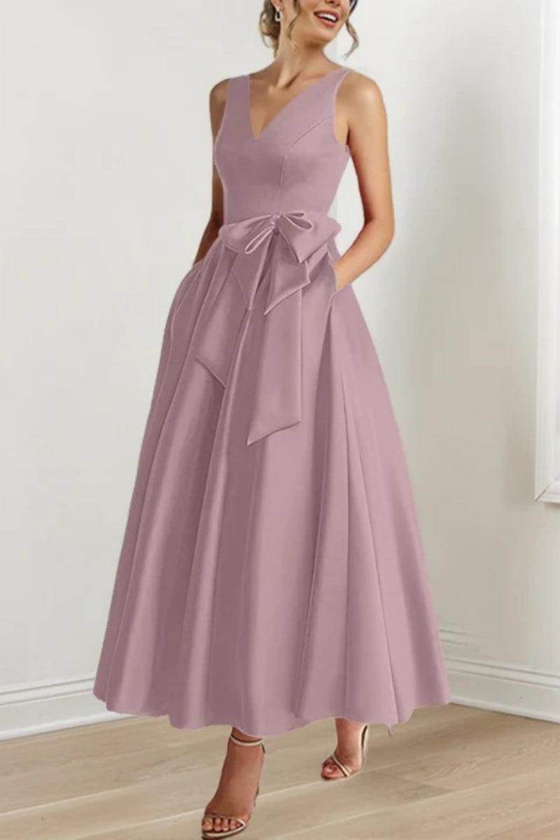 V Neck Sleeveless Ankle-Length Mother Of The Bride Dresses CM0331 - COCOMELODY