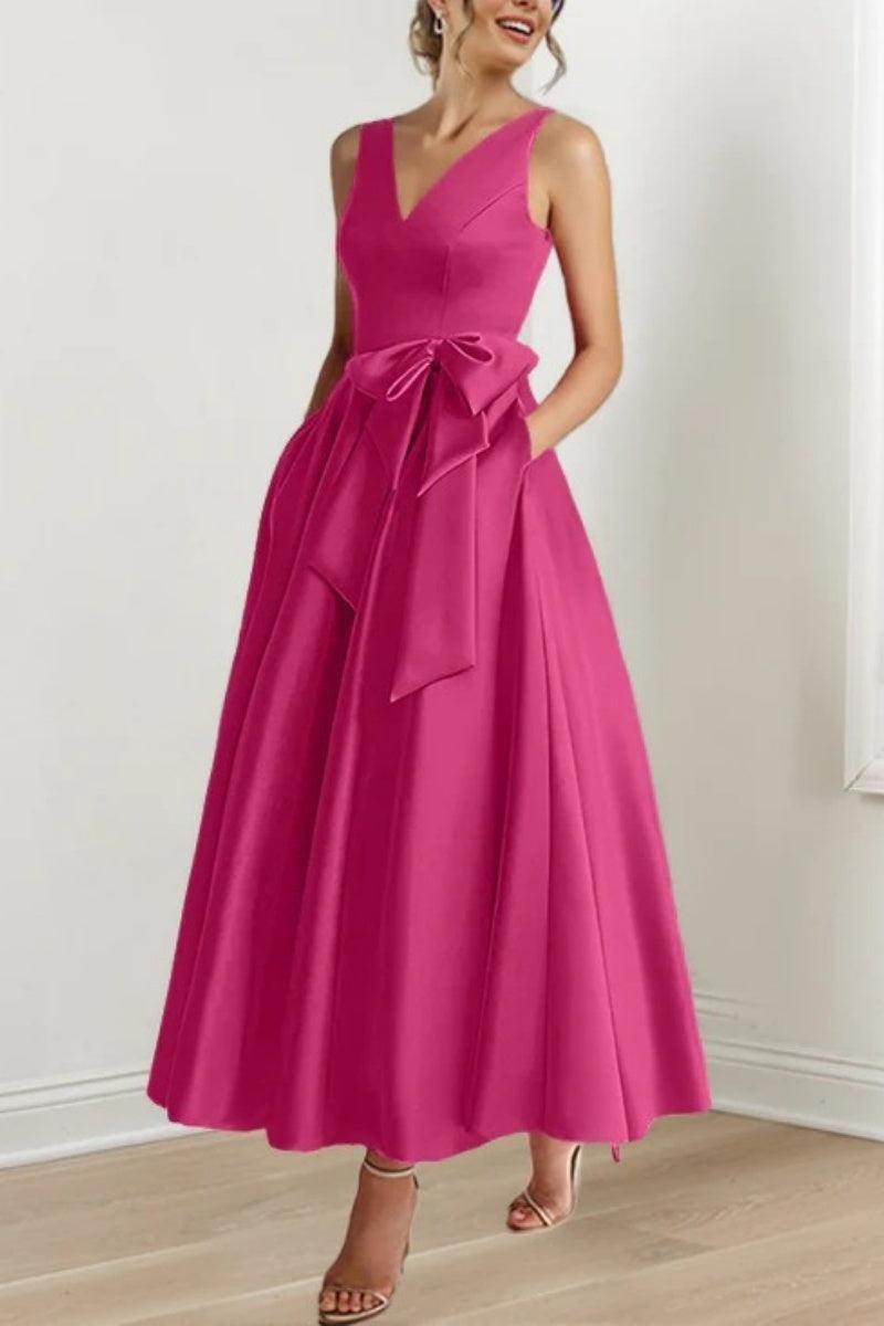 V Neck Sleeveless Ankle-Length Mother Of The Bride Dresses CM0331 - COCOMELODY