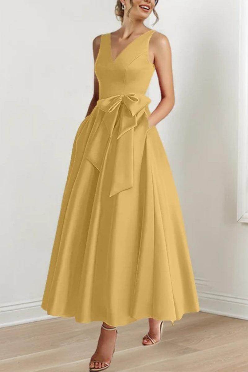 V Neck Sleeveless Ankle-Length Mother Of The Bride Dresses CM0331 - COCOMELODY