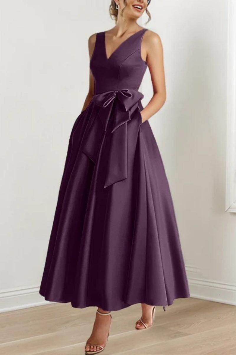 V Neck Sleeveless Ankle-Length Mother Of The Bride Dresses CM0331 - COCOMELODY