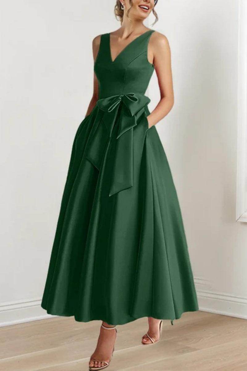 V Neck Sleeveless Ankle-Length Mother Of The Bride Dresses CM0331 - COCOMELODY
