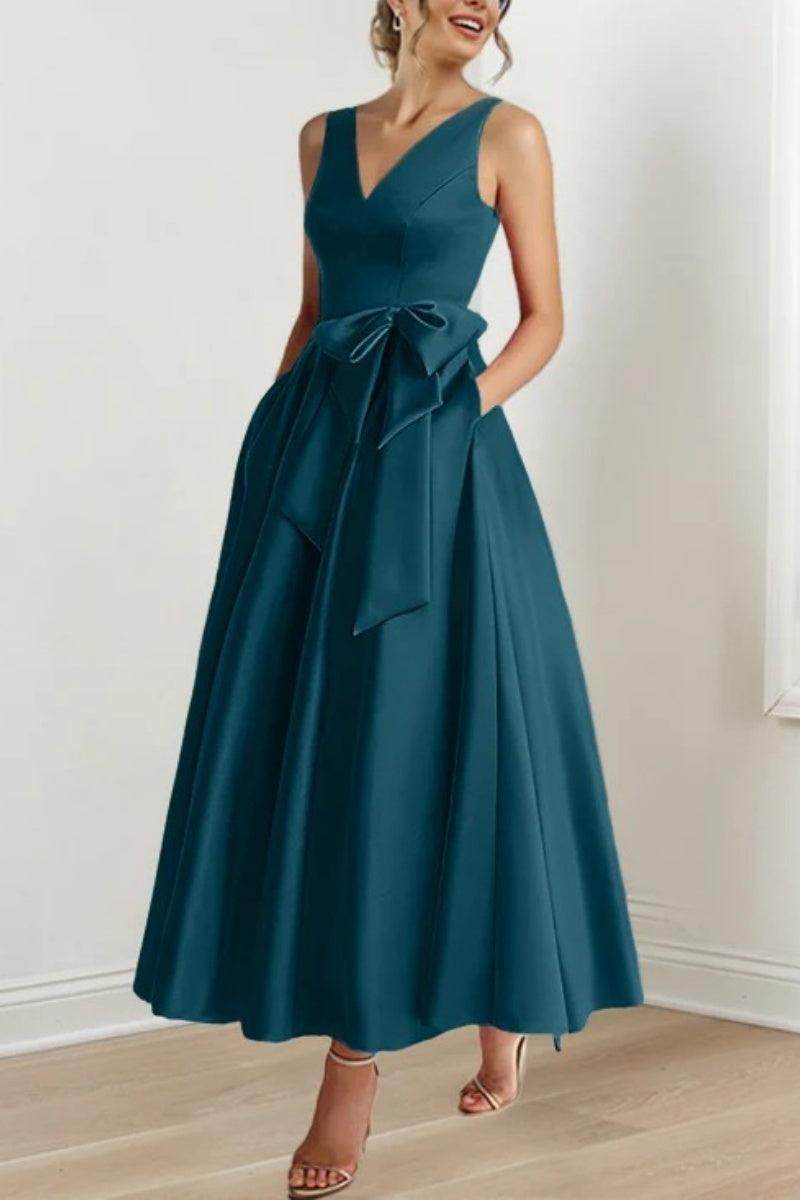 V Neck Sleeveless Ankle-Length Mother Of The Bride Dresses CM0331 - COCOMELODY