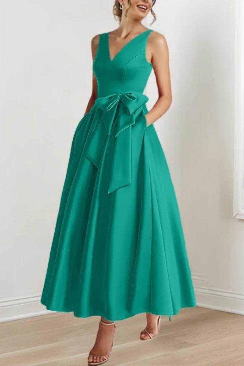 V Neck Sleeveless Ankle-Length Mother Of The Bride Dresses CM0331 - COCOMELODY