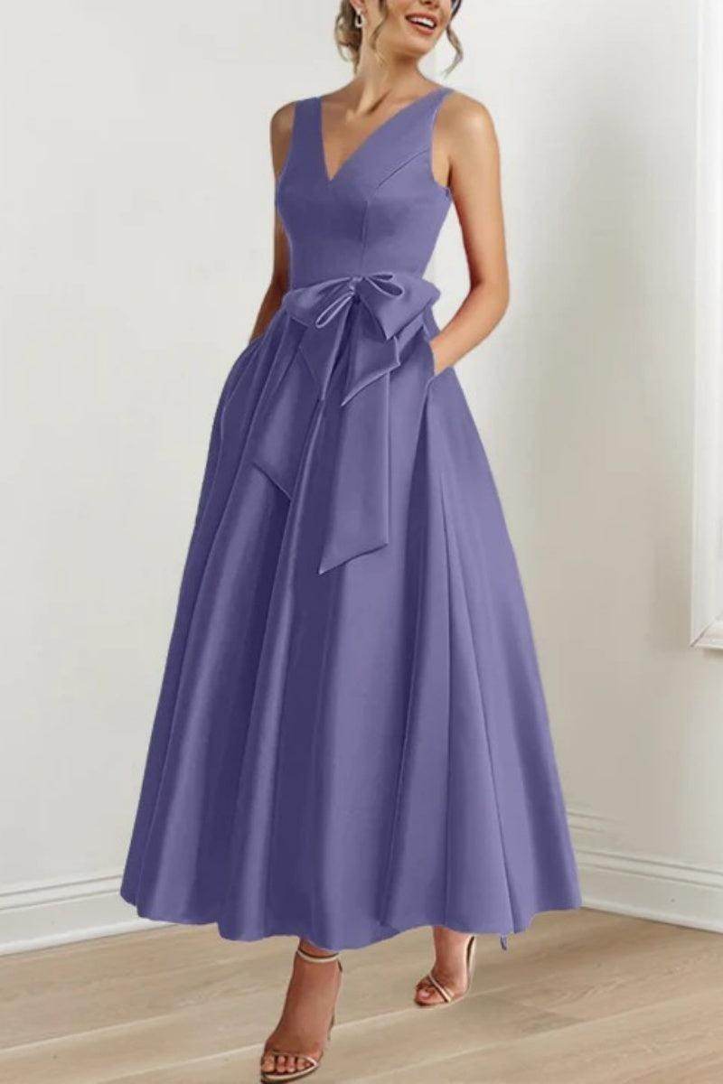 V Neck Sleeveless Ankle-Length Mother Of The Bride Dresses CM0331 - COCOMELODY