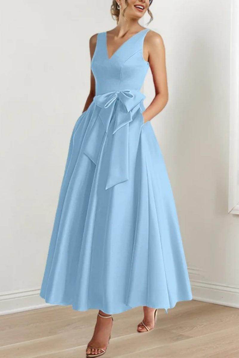 V Neck Sleeveless Ankle-Length Mother Of The Bride Dresses CM0331 - COCOMELODY