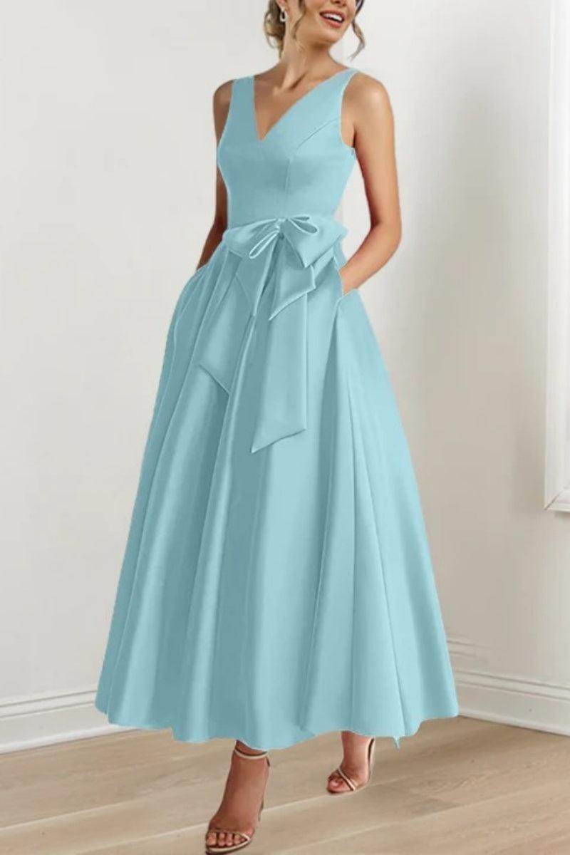 V Neck Sleeveless Ankle-Length Mother Of The Bride Dresses CM0331 - COCOMELODY
