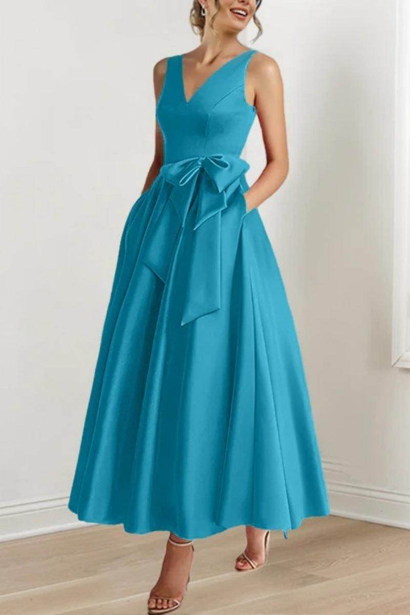 V Neck Sleeveless Ankle-Length Mother Of The Bride Dresses CM0331 - COCOMELODY
