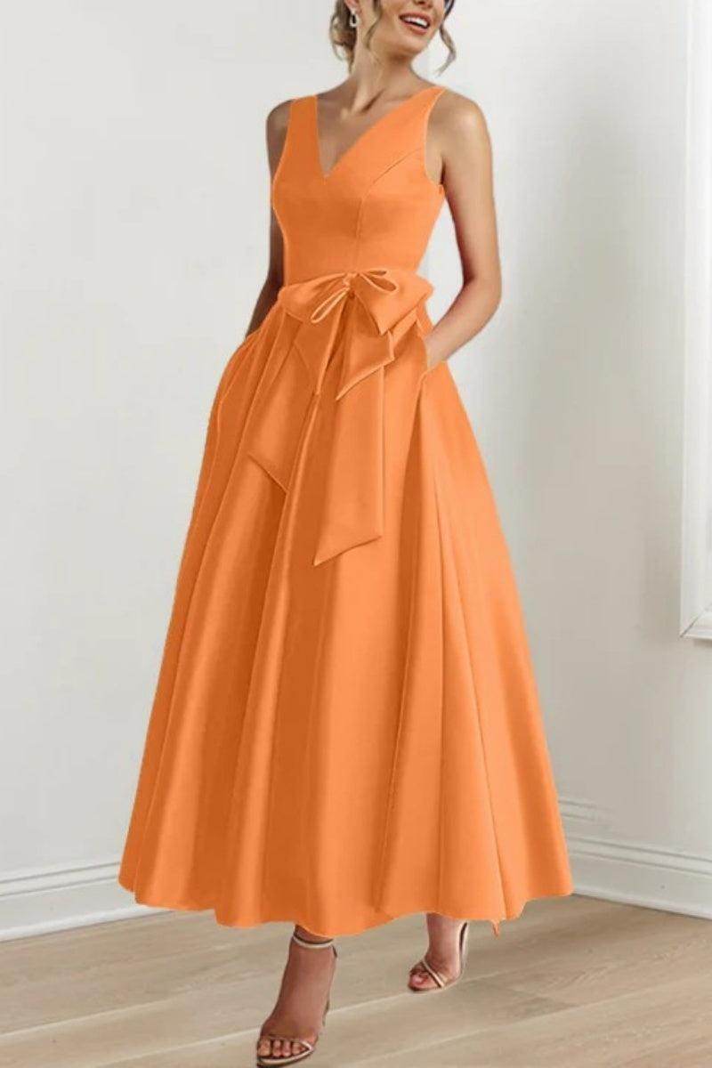 V Neck Sleeveless Ankle-Length Mother Of The Bride Dresses CM0331 - COCOMELODY