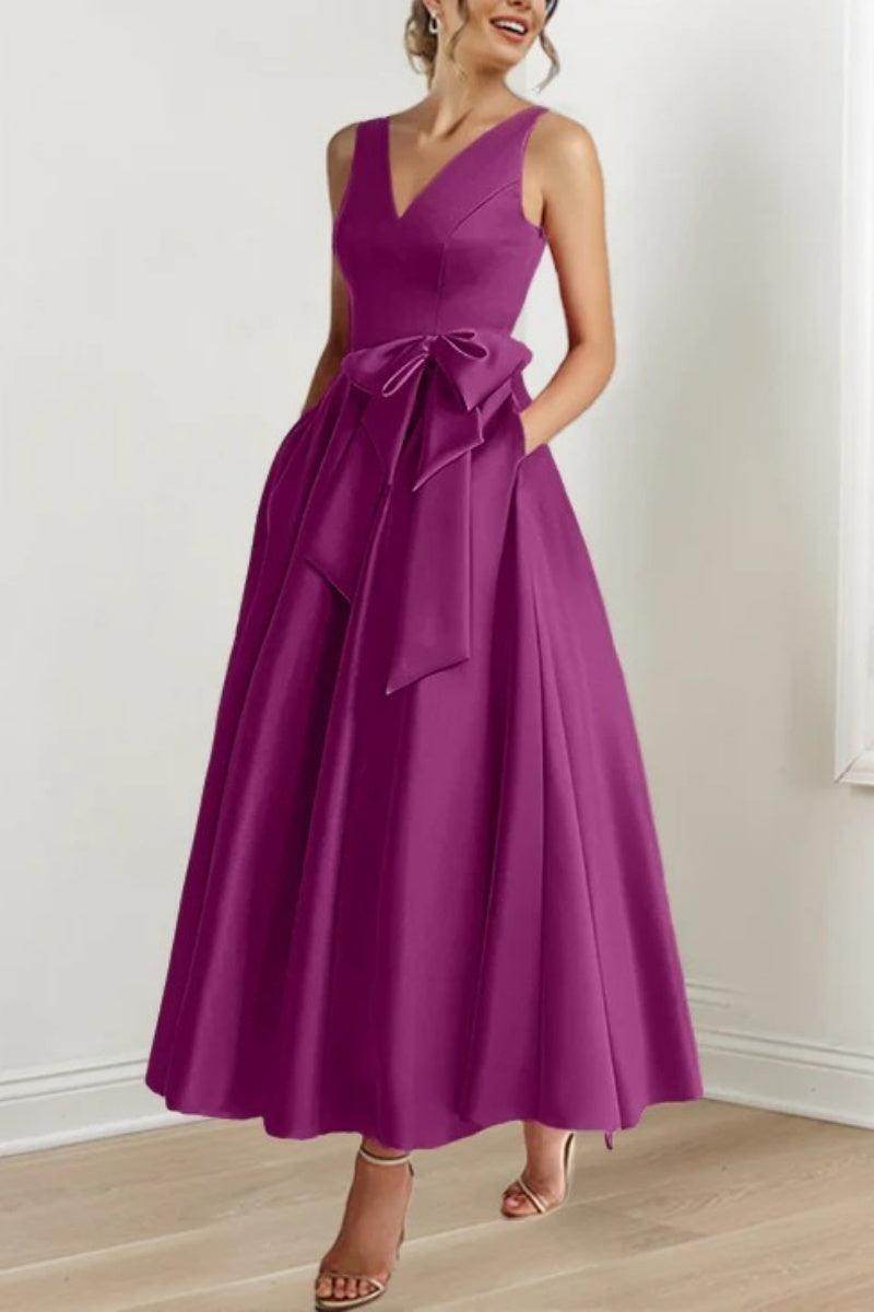 V Neck Sleeveless Ankle-Length Mother Of The Bride Dresses CM0331 - COCOMELODY