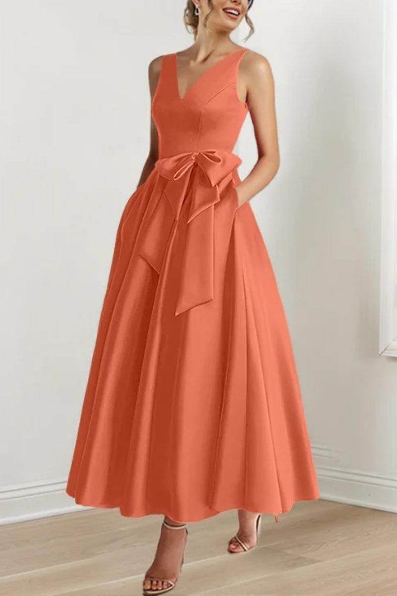V Neck Sleeveless Ankle-Length Mother Of The Bride Dresses CM0331 - COCOMELODY