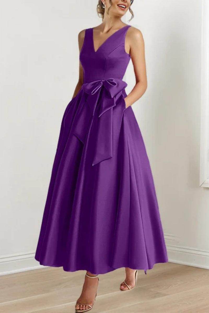 V Neck Sleeveless Ankle-Length Mother Of The Bride Dresses CM0331 - COCOMELODY