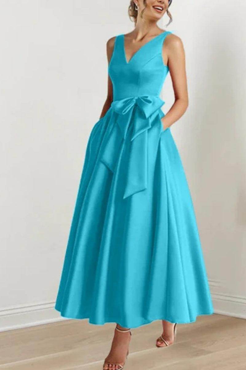 V Neck Sleeveless Ankle-Length Mother Of The Bride Dresses CM0331 - COCOMELODY